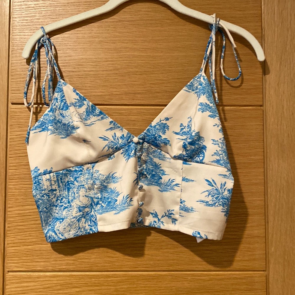 Urban outfitters silky print crop top